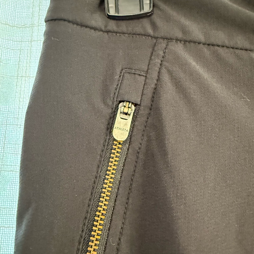 Athleta Black Activewear Pants size 2 Brooklyn Lined Jogger Zipper - Picture 8 of 16